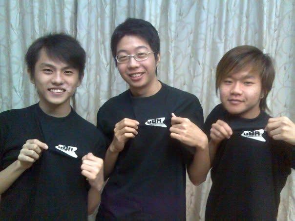 Three GBR members wearing GBR shirts.